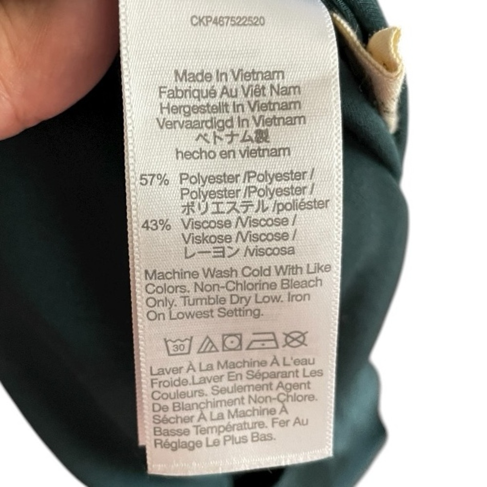 MADEWELL Drawstring Midi Slip Skirt Smokey Spruce Size 8 green 90’s Satin preppy - Picture 6 of 11
